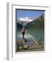 Man with an Alpenhorn Beside Lake Louise in the Banff National Park, Alberta, Canada, North America-Renner Geoff-Framed Photographic Print