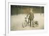 Man with Bicycle and Dog-null-Framed Photographic Print