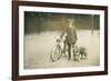 Man with Bicycle and Dog-null-Framed Photographic Print