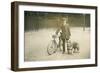 Man with Bicycle and Dog-null-Framed Photographic Print