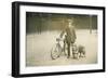 Man with Bicycle and Dog-null-Framed Photographic Print