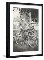 Man with Bicycle-null-Framed Art Print