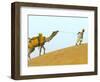 Man with Camel with Sam Sand Dunes, Thar Desert, Jaisalmer, Rajasthan, India-Keren Su-Framed Photographic Print