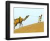 Man with Camel with Sam Sand Dunes, Thar Desert, Jaisalmer, Rajasthan, India-Keren Su-Framed Photographic Print