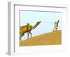 Man with Camel with Sam Sand Dunes, Thar Desert, Jaisalmer, Rajasthan, India-Keren Su-Framed Photographic Print