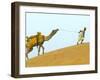 Man with Camel with Sam Sand Dunes, Thar Desert, Jaisalmer, Rajasthan, India-Keren Su-Framed Photographic Print