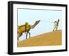 Man with Camel with Sam Sand Dunes, Thar Desert, Jaisalmer, Rajasthan, India-Keren Su-Framed Photographic Print