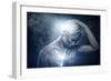 Man with Conceptual Spiritual Body Art-NejroN Photo-Framed Art Print