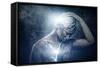 Man with Conceptual Spiritual Body Art-NejroN Photo-Framed Stretched Canvas