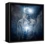 Man with Conceptual Spiritual Body Art-NejroN Photo-Framed Stretched Canvas