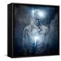 Man with Conceptual Spiritual Body Art-NejroN Photo-Framed Stretched Canvas