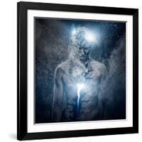 Man with Conceptual Spiritual Body Art-NejroN Photo-Framed Art Print