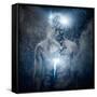 Man with Conceptual Spiritual Body Art-NejroN Photo-Framed Stretched Canvas
