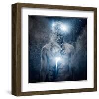 Man with Conceptual Spiritual Body Art-NejroN Photo-Framed Art Print