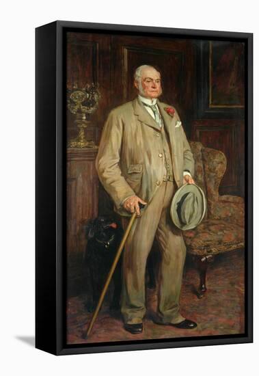 Man with Dog (Possibly Arthur Godwin)-James Charles-Framed Stretched Canvas