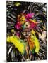 Man with Facial Decoration and Head-Dress with Feathers at Mardi Gras Carnival, Philippines-Alain Evrard-Mounted Photographic Print