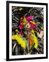 Man with Facial Decoration and Head-Dress with Feathers at Mardi Gras Carnival, Philippines-Alain Evrard-Framed Photographic Print