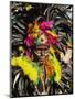 Man with Facial Decoration and Head-Dress with Feathers at Mardi Gras Carnival, Philippines-Alain Evrard-Mounted Photographic Print