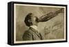 Man with Fish Sticking Out of Mouth-null-Framed Stretched Canvas