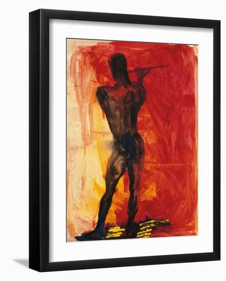 Man with Flute-Rainer Fetting-Framed Giclee Print