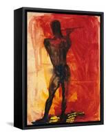 Man with Flute-Rainer Fetting-Framed Stretched Canvas