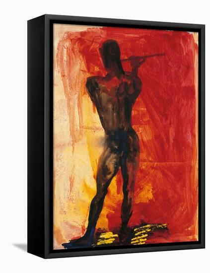 Man with Flute-Rainer Fetting-Framed Stretched Canvas