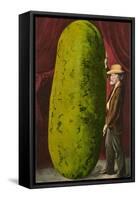 Man with Giant Watermelon-null-Framed Stretched Canvas