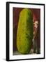 Man with Giant Watermelon-null-Framed Art Print