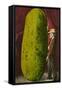 Man with Giant Watermelon-null-Framed Stretched Canvas