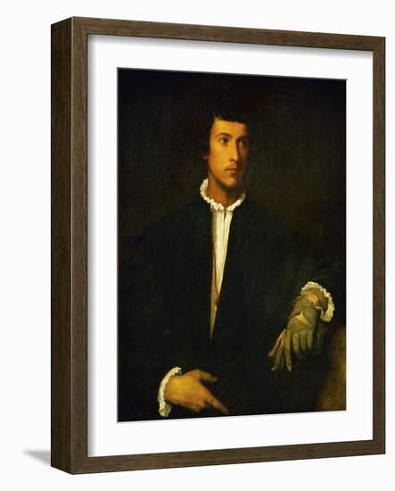 Man with Glove-Titian (Tiziano Vecelli)-Framed Giclee Print