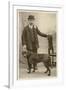 Man with his Black Labrador-null-Framed Art Print