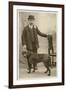 Man with his Black Labrador-null-Framed Art Print