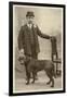 Man with his Black Labrador-null-Framed Art Print