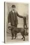 Man with his Black Labrador-null-Stretched Canvas