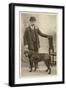 Man with his Black Labrador-null-Framed Art Print