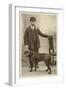 Man with his Black Labrador-null-Framed Art Print