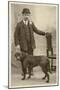 Man with his Black Labrador-null-Mounted Art Print