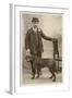 Man with his Black Labrador-null-Framed Art Print