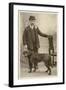 Man with his Black Labrador-null-Framed Art Print