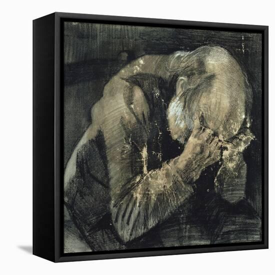 Man with His Head in His Hands-Vincent van Gogh-Framed Stretched Canvas