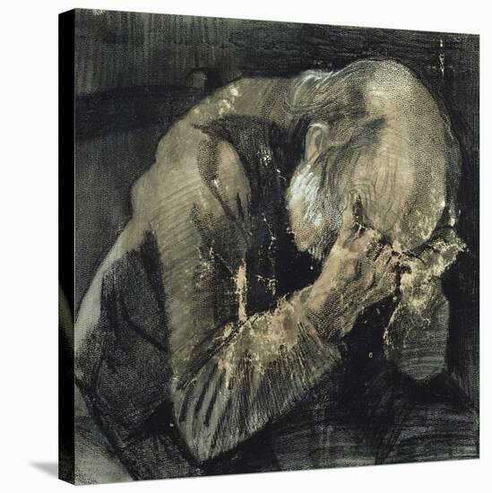 Man with His Head in His Hands-Vincent van Gogh-Stretched Canvas