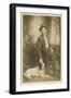 Man with his Serious Dog-null-Framed Art Print