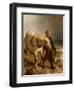 Man with Horse and Lantern-null-Framed Giclee Print