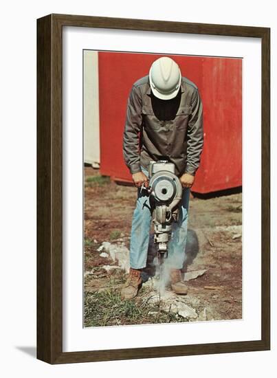 Man with Jackhammer-null-Framed Art Print