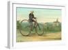 Man with Large Tricycle-null-Framed Art Print