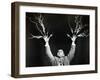 Man with Lightning Shooting from Fingers (B&W)-Hulton Archive-Framed Photographic Print