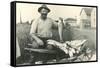 Man with Load of Fish-null-Framed Stretched Canvas