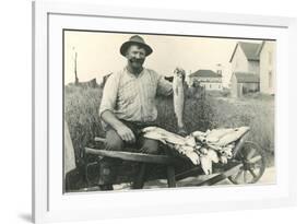 Man with Load of Fish-null-Framed Art Print