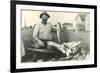 Man with Load of Fish-null-Framed Art Print