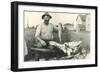 Man with Load of Fish-null-Framed Art Print